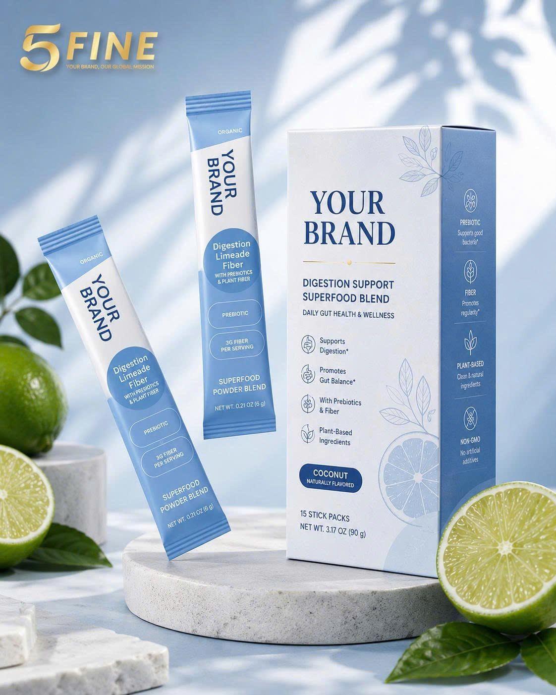 Fiber & Detox packaging design — 5FINE OEM/ODM