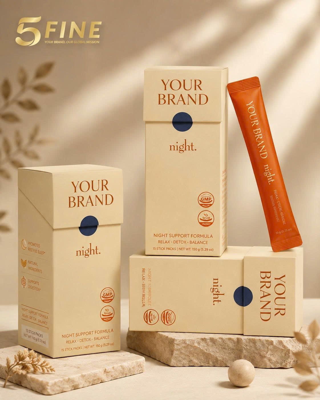 Fiber & Detox packaging design — 5FINE OEM/ODM